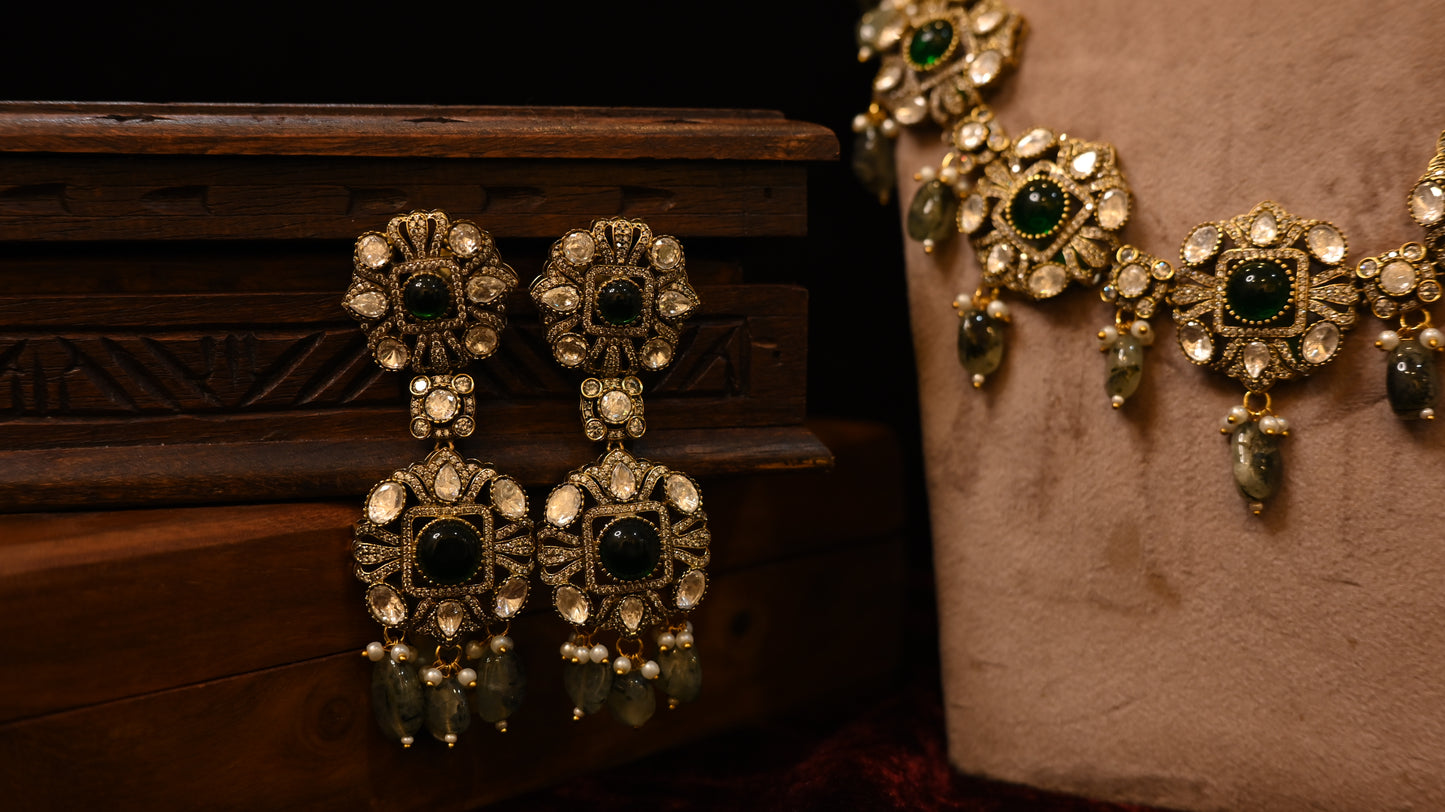 Yadavi Moissanite Choker with Earrings
