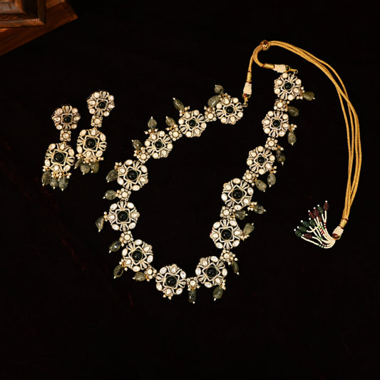 Yadavi Moissanite Choker with Earrings